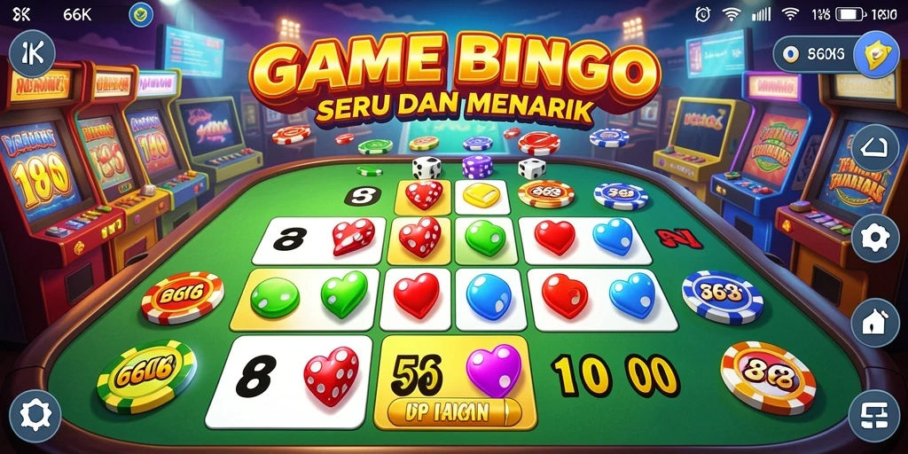 Tampilan gameplay seru di dalam permainan Bingo 66K.