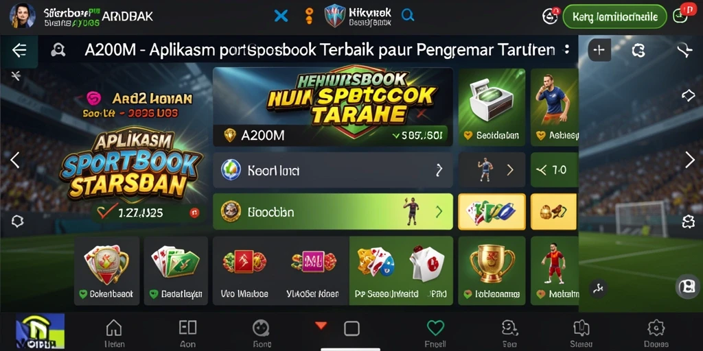 Tampilan gameplay A200M dengan berbagai pilihan taruhan menarik.