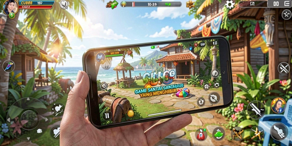 Tampilan gameplay menarik dari CU888 yang penuh warna.