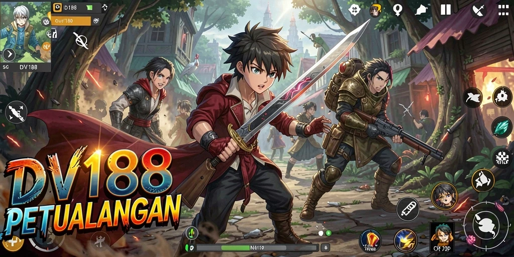 Tampilan menarik dari gameplay DV188 dengan aksi karakter anime.