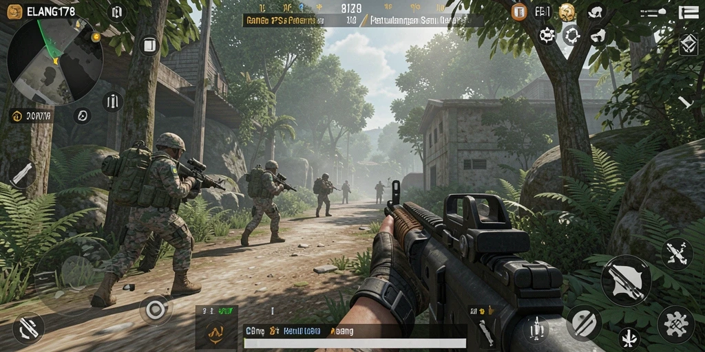 Tampilan gameplay seru dengan aksi menembak intens.
