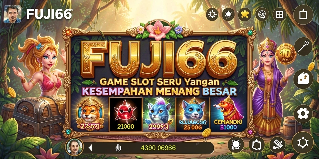 Tampilan gameplay menakjubkan di FUJI66, penuh warna dan animasi.