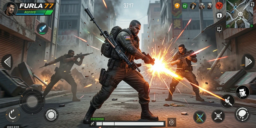 Tampilan gameplay menegangkan dalam FURLA77 dengan aksi yang memukau.