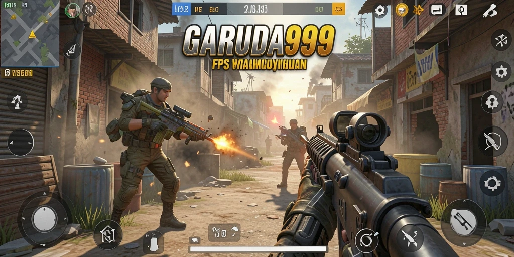 Tampilan gameplay intens GARUDA999 saat pertempuran mendebarkan.