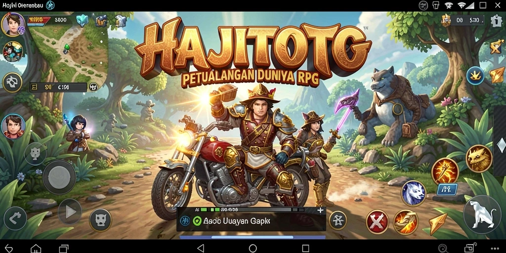 Screenshot utama HAJITOTO menampilkan aksi seru dalam pertarungan RPG.