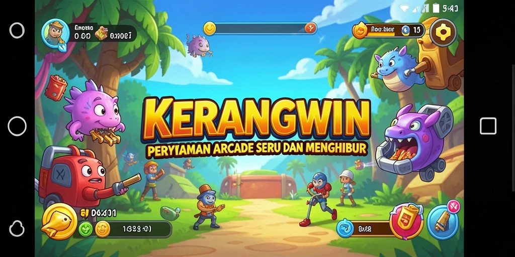 Tampilan gameplay KERANGWIN yang penuh warna dan seru.