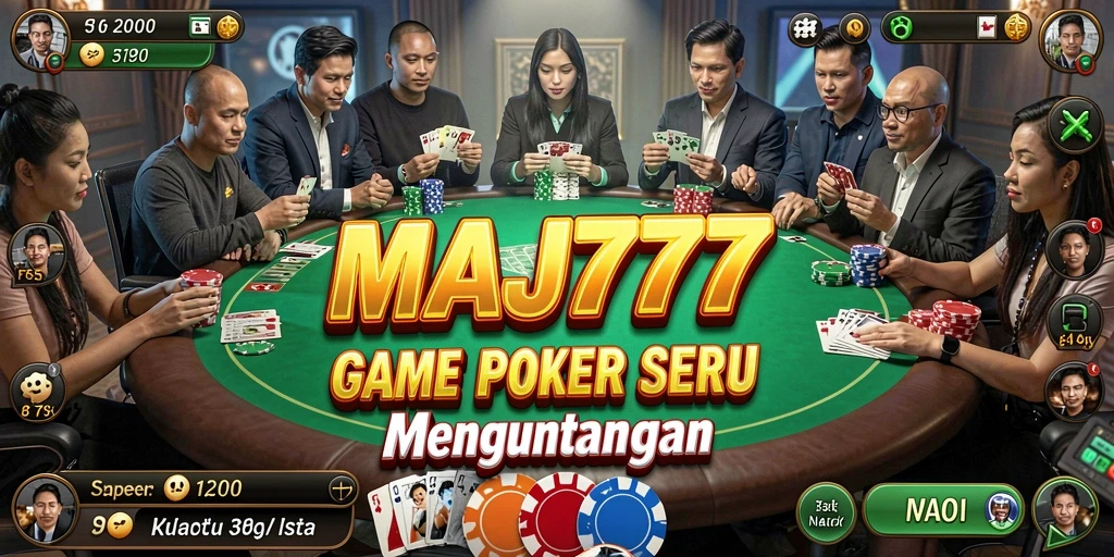Gameplay seru di MAJ777 dengan berbagai mode permainan poker.