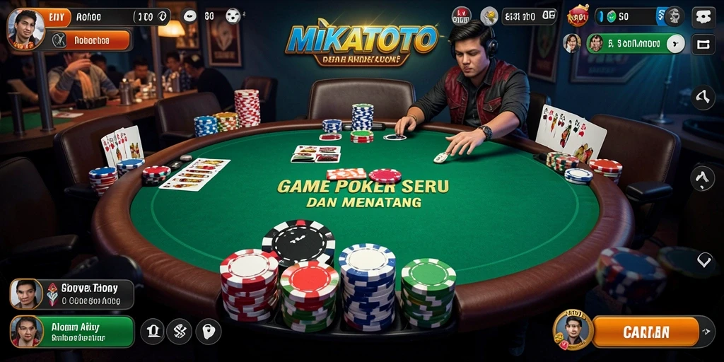 Tampilan gameplay menarik dalam MIKATOTO dengan suasana Poker yang seru.