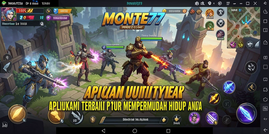 Tampilan utama MONTE77 yang menunjukkan berbagai fitur Utility.