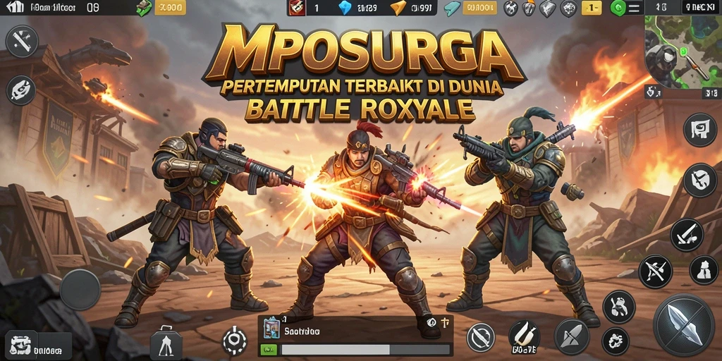 Tampilan gameplay MPOSURGA dengan pertempuran seru di arena Battle Royale.