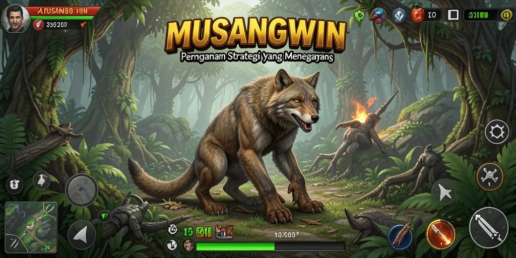 Tampilan gameplay MUSANGWIN yang menegangkan dan strategis.