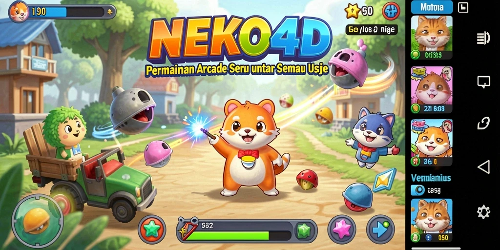 Tangkapan layar gameplay menunjukkan aksi seru NEKO4D.