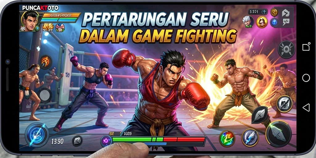 Screenshot PUNCAKTOTO menampilkan aksi bertarung yang mendebarkan.