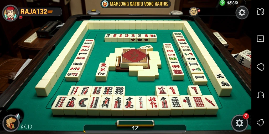 Screenshot gameplay RAJA132 yang menampilkan keseruan bermain Mahjong.