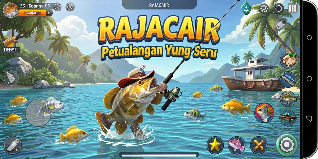 Tangkapan penuh warna dalam momen memancing yang menegangkan.