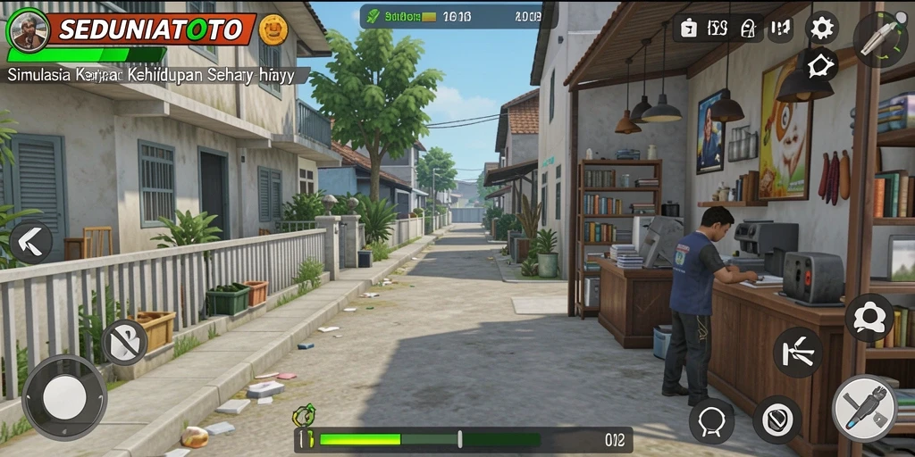 Screenshot gameplay SEDUNIATOTO menunjukkan interaksi karakter yang menarik.