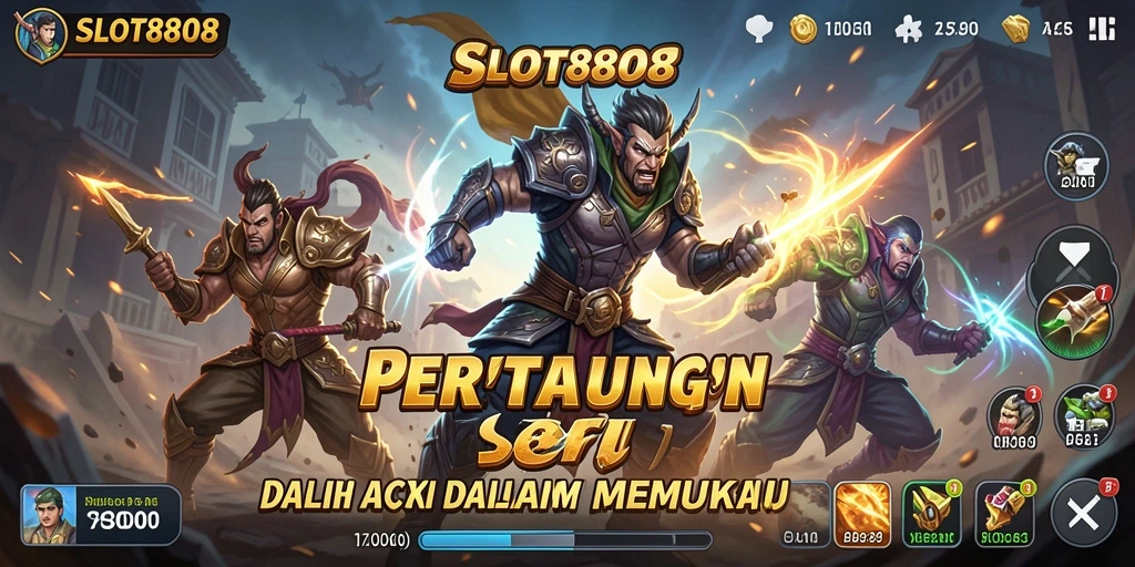 Screenshot utama SLOT8808 menampilkan aksi pertarungan yang mendebarkan.