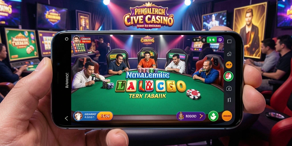 Gameplay mendebarkan dengan dealer langsung dan suasana kasino nyata.