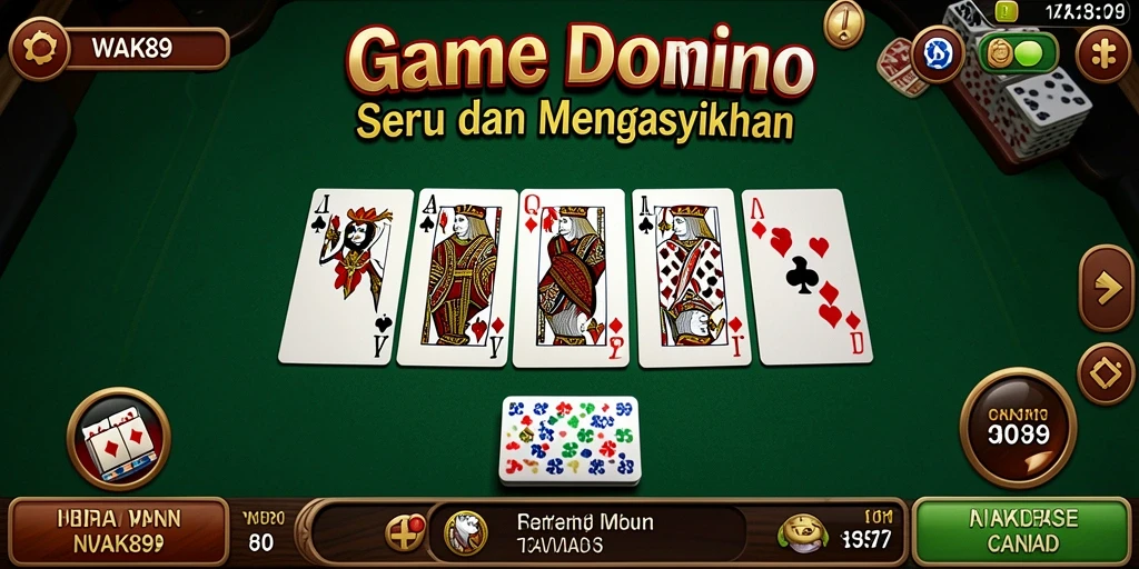 Screenshot gameplay Domino di WAK89 menampilkan aksi seru dan grafis menarik.